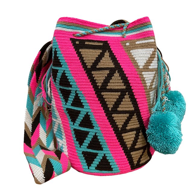 Sacs à Main Colombiens, Mochila Wayuu, Sac Seau Fait à la Main en Coton Colombien 100 % Original (21#)