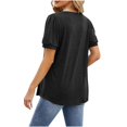 thumbnail image 5 of FAIWAD T-Shirts d'Été pour Femmes à Manches Courtes Bouffantes, Encolure Carrée, Tunique Plissée, T-Shirt Ample Chic, Blouse Fluide, 5 of 5