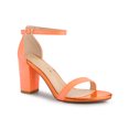 thumbnail image 1 of BLISSFUL STEP Women's Solid Color Glitter Ankle Strap Chunky Heels Sandals, 1 of 7