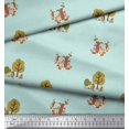 thumbnail image 2 of Soimoi Green Moss Georgette Fabric Tree & Animals Dots Print Fabric by Yard 42 Inch Wide, 2 of 5