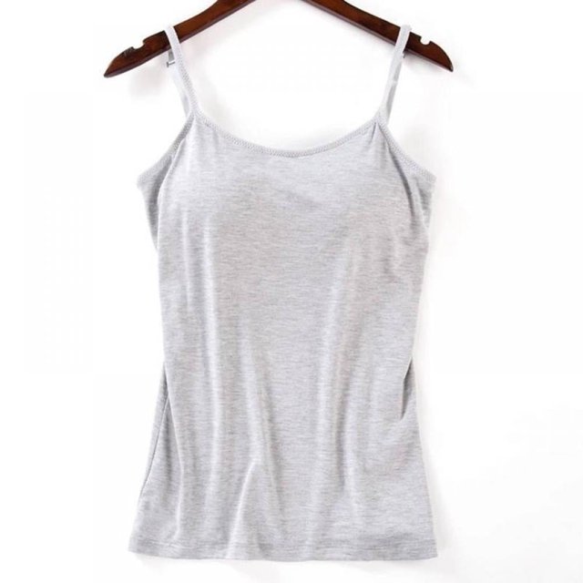 Womens Camisole with Built in Bra Adjustable Strap Camis Spaghetti Strap Tank Tops