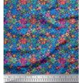 thumbnail image 1 of Soimoi polyester Crepe Fabric Aster Flower Decor Fabric Printed Yard 52 Inch Wide, 1 of 3