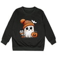 thumbnail image 3 of PMVFHDE Chandails à Capuchon et Chandails pour Filles Mode Enfants Halloween Mignon Imprimé Col Rond Sans Capuche Chandail à Manches Longues pour Filles Noir, 3-4 Ans, 3 of 3