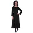 thumbnail image 1 of Moomaya Robe Maxi à Manches Longues, Longue, Boutonnée, Unie, Décontractée, Fendue, 1 of 6