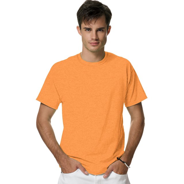Hanes Adult X-Temp Unisex Performance T-Shirt, L, Neon Orange Heather