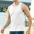 thumbnail image 3 of Mens Casual Tank Tops Racer Back Crewneck Sleeveless Shirt Lightweight Workout Tee Summer Muscle T-Shirts, 3 of 7