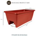 thumbnail image 2 of The HC Companies Deck Railing Planter Box with Removable Drain Plugs, 24", Clay, 2 of 4