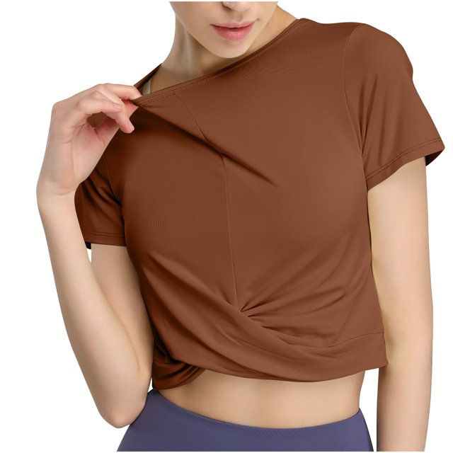 Yuyuzo Haut d'Entraînement pour Femmes Sans Manches à Col Rond Court Course Actif Yoga Gym T-Shirts