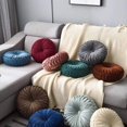 thumbnail image 3 of Coussin Rond en Velours pour la Maison, Décoration, Coussin Rond Plissé pour Canapé, Chaise, Lit, Voiture (Vert), 3 of 5