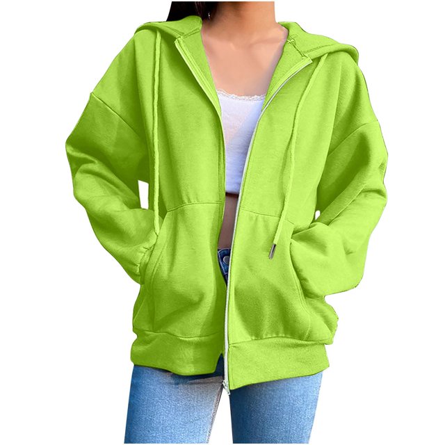 Timegard Chandails à Capuche Zippés pour Femmes Automne Hiver Chandails à Cordon Vestes Confortables Hauts à Manches Longues