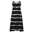 thumbnail image 4 of CHOK Robes d'Été pour Femmes 2024 Robe Maxi pour Femmes en Coton et Lin Robe Débardeur Sans Manches Ample à Col Rond Robes avec Poches Robe de Loisirs en Solde Blanc #1 L E2, 4 of 5