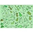 thumbnail image 1 of Ahgly Company Machine Washable Indoor Rectangle Transitional Mint Green Area Rugs, 8' x 12', 1 of 7