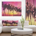 thumbnail image 1 of Row of Beautiful Palms under Magenta Sky - Extra Large Wall Art Landscape, 1 of 3