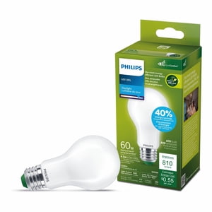 Philips Ultra Efficient LED Bulb 60W A19 1PK Day light Frosted Non-Dimmable Medium Base