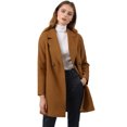 thumbnail image 4 of INSPIRE CHIC Women's Double Breasted Lapel Raglan Long Sleeve Mid Length Overcoat, 4 of 4