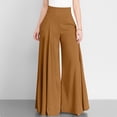 thumbnail image 1 of Meichang Women's Plus Size High Waisted Wide Leg Pants, Brown, Size XL, 1 of 9