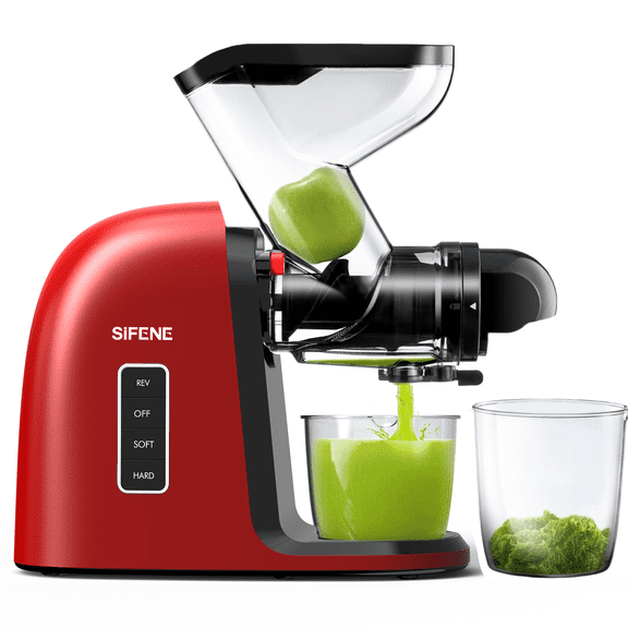 SiFENE Extracteur à Froid 250 W avec Doubles Goulottes d'Alimentation de 3 Po, Rouge
