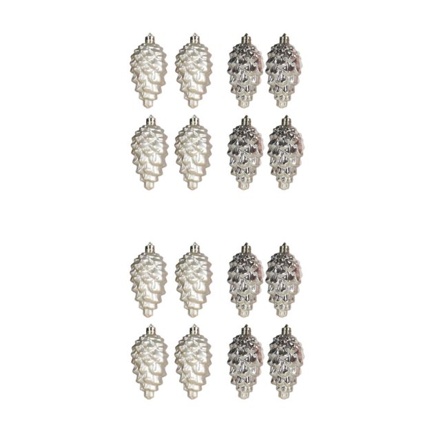 Maytalsory 8pieces Plastic Pine Tree Hanging Conveniently Designed Decorations For Easy Champagne Gold 2Set