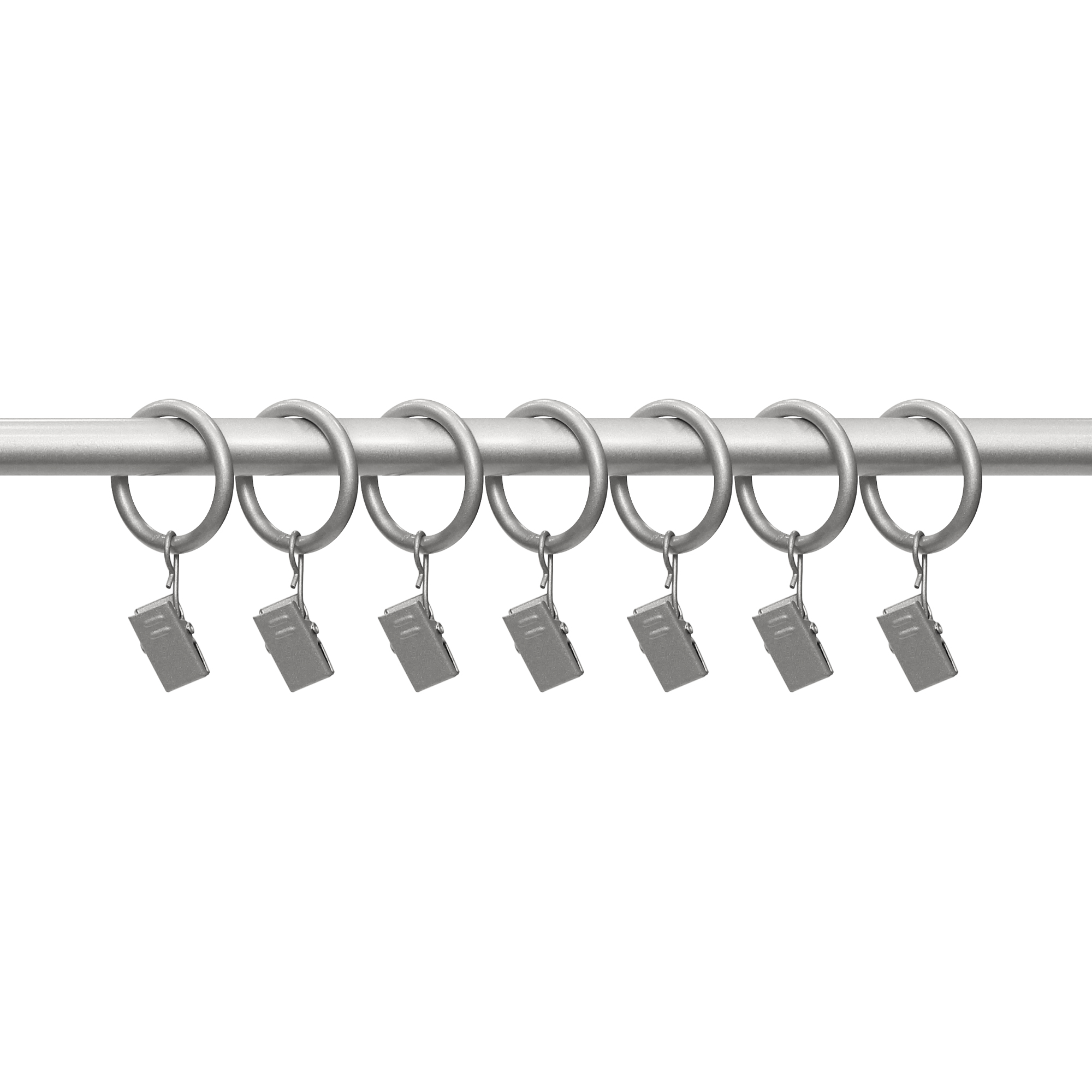 Anneaux avec pinces pour rideaux Nickel 2,5 cm Mainstays (paquet de 7)