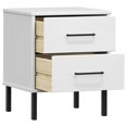 thumbnail image 3 of vidaXL Bedside Cabinet with Metal Legs White Solid Wood Pine OSLO, 3 of 5