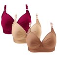 thumbnail image 2 of Timegard 3pc Bras for Women No Underwire Plus Size Adjustable Strap Ruched Comfort Everyday Bralette, 2 of 7