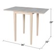 thumbnail image 2 of International Concepts T-2236D Small Dropleaf Dining Table, 2 of 12