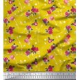 thumbnail image 1 of Soimoi Polyester Crepe Fabric Leaves, & Rose Floral Print Fabric by Yard 52 Inch Wide, 1 of 3