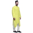 thumbnail image 3 of Atasi Solid Button Down Kurta For Boys Asymmetric Long Sleeve Kurta For Men, 3 of 4
