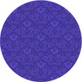 thumbnail image 1 of Ahgly Company Tapis Rond Lavable en Machine Intérieur Transitionnel Violet, 3 Pieds Rond, 1 of 7