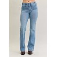 thumbnail image 1 of I AM A FASHION JUNKY Judy Blue Full Size Mid Rise Bootcut Jeans with Contrast Wash & Front Patch Pockets Plus Size (MD, 0(24)), 1 of 19