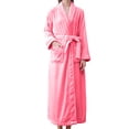thumbnail image 2 of Women'S Double Pocket Flannel Bathrobe Soft And Warm Double Faced Velvet Bathrobe Pajamas And Home Wear Bathrobe Robe, 2 of 6
