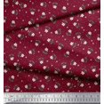 thumbnail image 2 of Soimoi Rouge Modal Satin Tissu Dot & Floral Décor Tissu Imprimé BTY 42 Pouces de Large, 2 of 6
