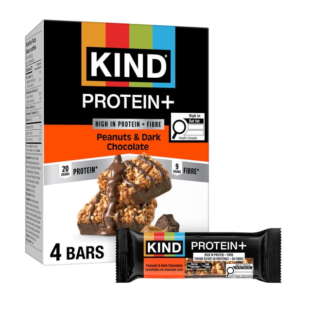 KIND PROTEIN+ Peanuts & Dark Chocolate, 62 g, 4 Bars