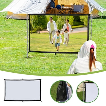 LSLJS Projector Screen Movie Projector Screen 16:9 Foldable and Portable AntiCrease Indoor Outdoor Projection Double Sided Video Projector Screen for Home, Party,Camp