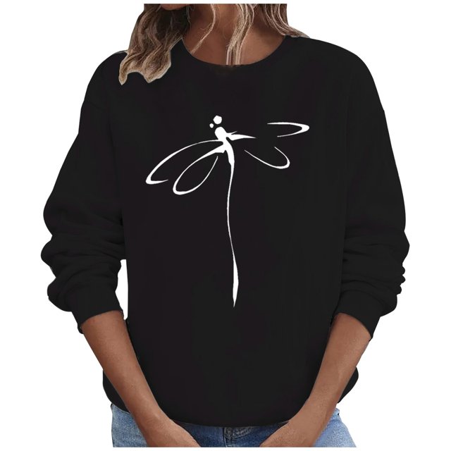 Chemise à Manches Longues Femme Hauts Automne Manches Longues Chandail Ample Chemise Décontractée Imprimé Poitrine Col Rond Chandails en Molleton Manches Longues Chemises Femmes Chemises Manches Longues pour Femmes