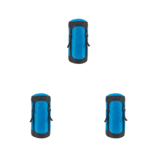 QualitChoice Sac de Compression à Cordon 1/2/3/5 Sac de Rangement pour Accessoires de Camping Randonnée Escalade Bleu/m 3 Pcs