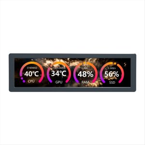 8.8 1 cm USB moniteur 1920x480 PC Case Secondaire de bureau écran RGB Écran ambiant,IPS Panneau, Interface type-C Space gris
