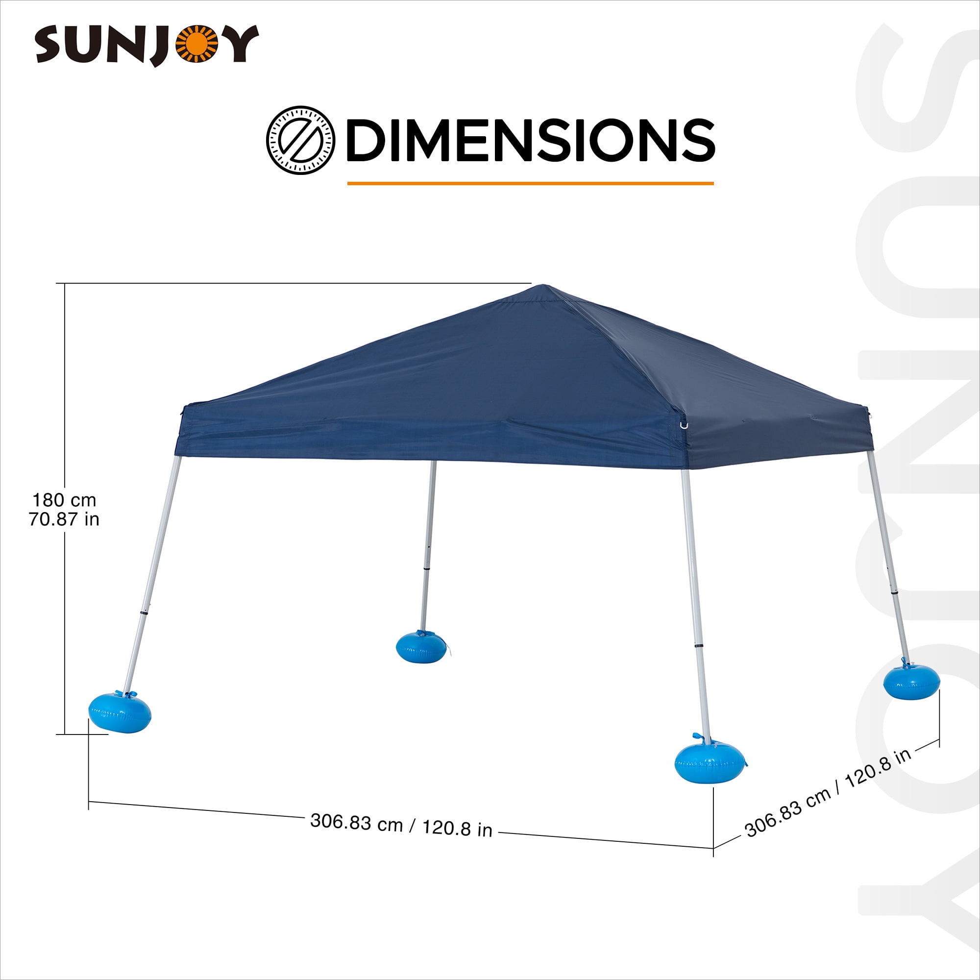 Sunjoy Floating Pool Canopy with Add-on 36x24 in. Wicker Tray,Gray