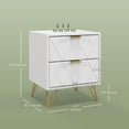 thumbnail image 3 of HOMCOM Bedside Table with 2 Storage Drawers for Bedroom, Living Room, 3 of 10