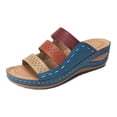 thumbnail image 2 of LSLJS Pantoufles Romaines Décontractées à Plateforme Colorblock pour Femmes Dames, Sandales Compensées Correctrices, Pantoufles pour Femmes, 2 of 7
