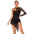 thumbnail image 1 of YONGHS Robe de Danse Lyrique pour Femmes, Dentelle Florale, Patchwork, une Épaule, Justaucorps Fluide, Noir TG, 1 of 7