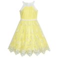 thumbnail image 1 of Girls Dress Yellow Butterfly Embroidered Halter Dress 8 Years, 1 of 7