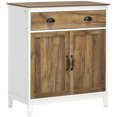 thumbnail image 1 of HOMCOM Armoire de Rangement Style Ferme, Armoire de Cuisine avec Tiroir et 2 Portes, 1 of 10