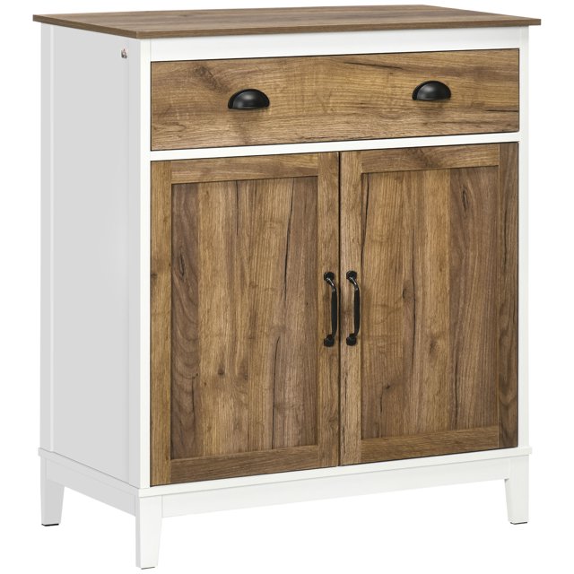 HOMCOM Armoire de Rangement Style Ferme, Armoire de Cuisine avec Tiroir et 2 Portes