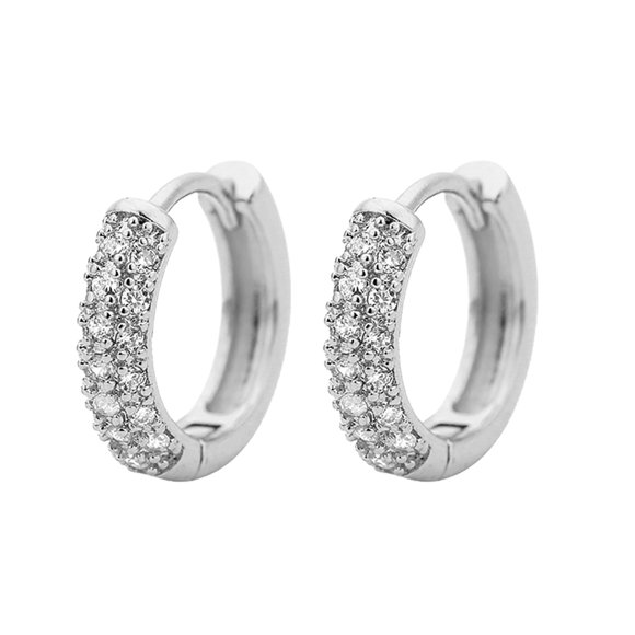 Hypoallergenic Surgical Steel Earrings for Sensitive Ears Women Diamond Earrings Hoop Shiny Zirconia Earrings Jewelry for Women Wedding Gifts for Birthday Anniversary for Her