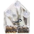 thumbnail image 2 of Window Bird Feeder Window Bird House Crystal Clear Acrylic with Removable Tray Drain Holes, 2 of 4