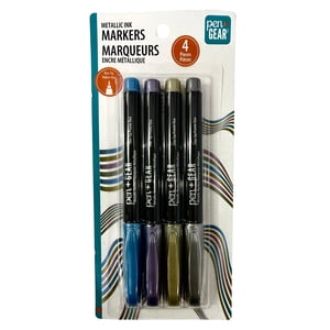 Pen+Gear, 4 Compte, marqueur métallique, non toxique, pointe fine, 4 Couleurs assorties