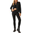 thumbnail image 2 of INSPIRE CHIC Veste en Faux Suède pour Femme à Col Rabattu, Poches à Rabat, Boutons-Pression, Noir, XX-Grand, 2 of 6