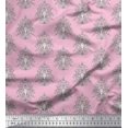 thumbnail image 1 of Soimoi Modal Satin Fabric Leaves,Floral & Paisley Block Printed Fabric 1 Yard 42 Inch Wide, 1 of 3