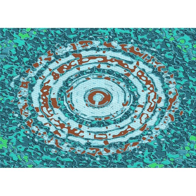 Ahgly Company Machine Washable Indoor Rectangle Transitional Greenish Blue Green Area Rugs, 4' x 6'